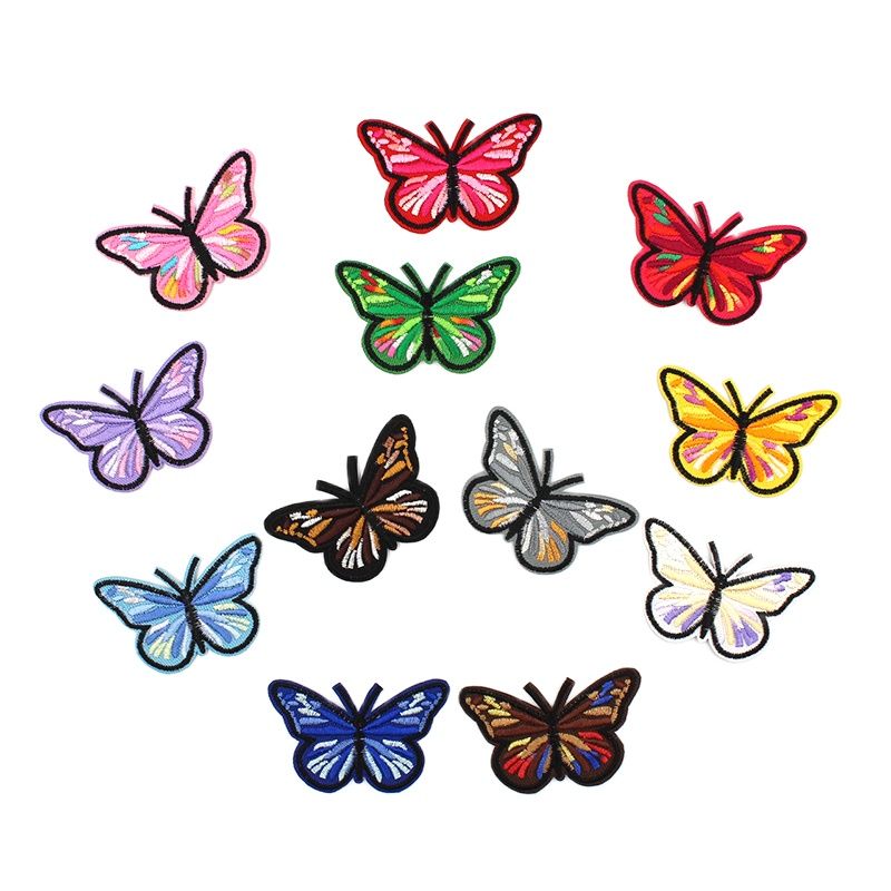 Streetwear Brand Stickers - 12pcs Iron On Butterfly Patches Embroidered
