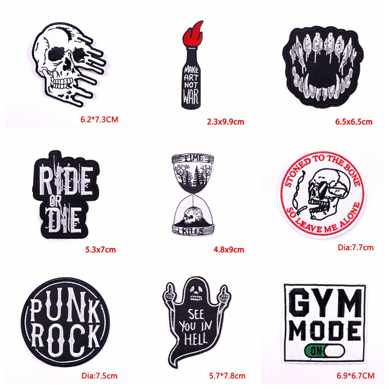 10PCS/lots Rock Style Embroide - Streetwear Brand Stickers 评论和价格