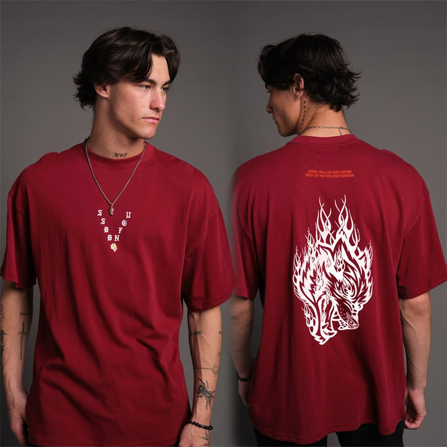 Classic Logo Flame Wolf Head G - Streetwear Gym Brand 评论和价格