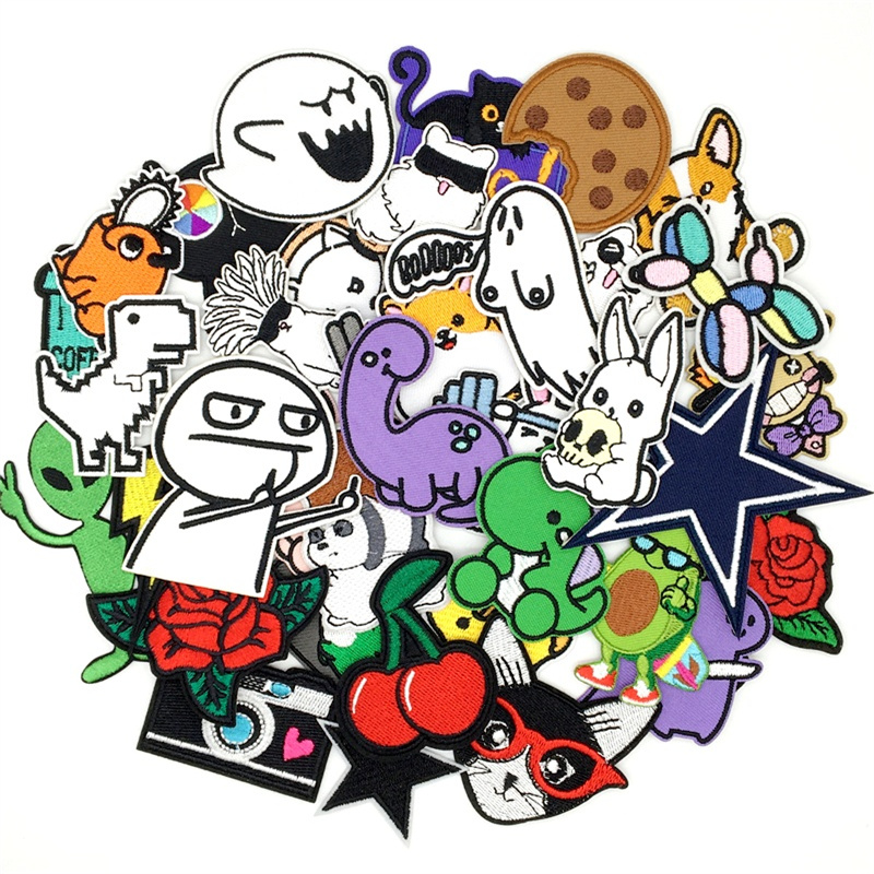 10/15pcs Amine Patches Lot Emb - Streetwear Brand Stickers 评论和价格