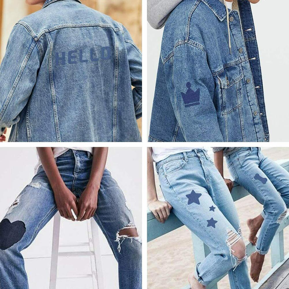 20Pcs Denim Cut Piece Iron On  - Streetwear Brand Stickers 评论和价格