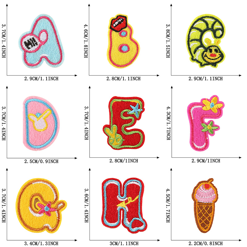 26pcs/Bulk Sets Letter Patch A - Streetwear Brand Stickers 评论和价格