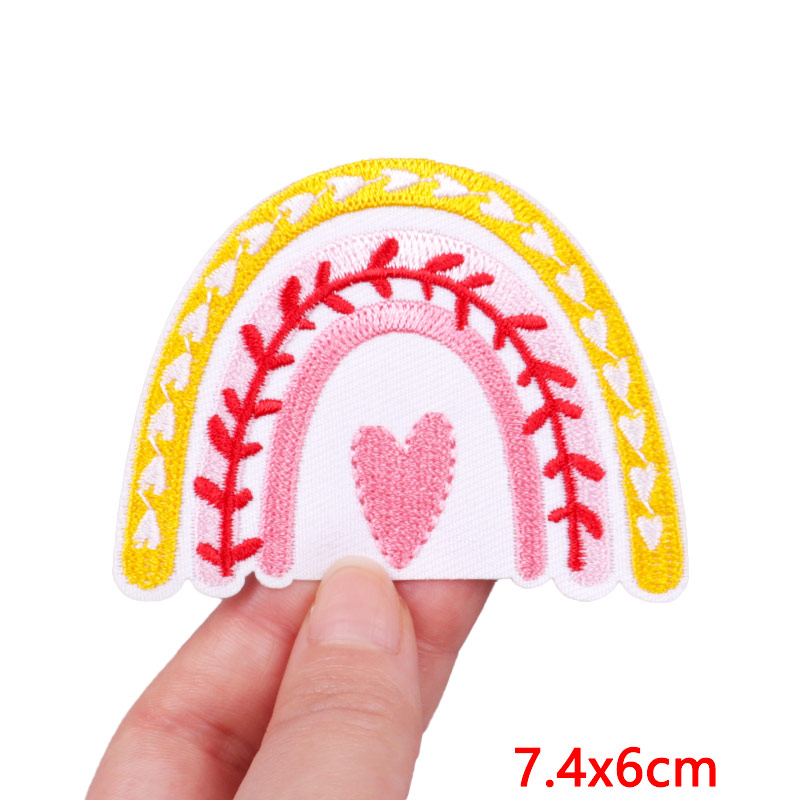 Cartoon Rainbow Embroidered Pa - Streetwear Brand Stickers 评论和价格